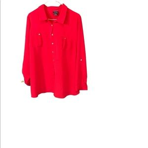 Maternity blouse coral in color